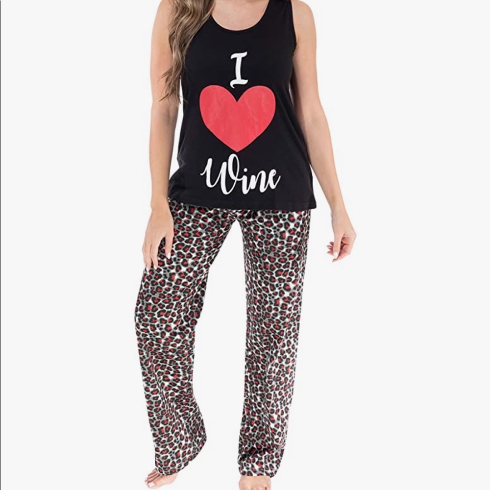 100% cotton pajama set pants and tank top
